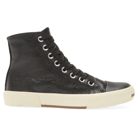BALENCIAGA Paris Leather High Top Sneakers - Picture 3 of 12